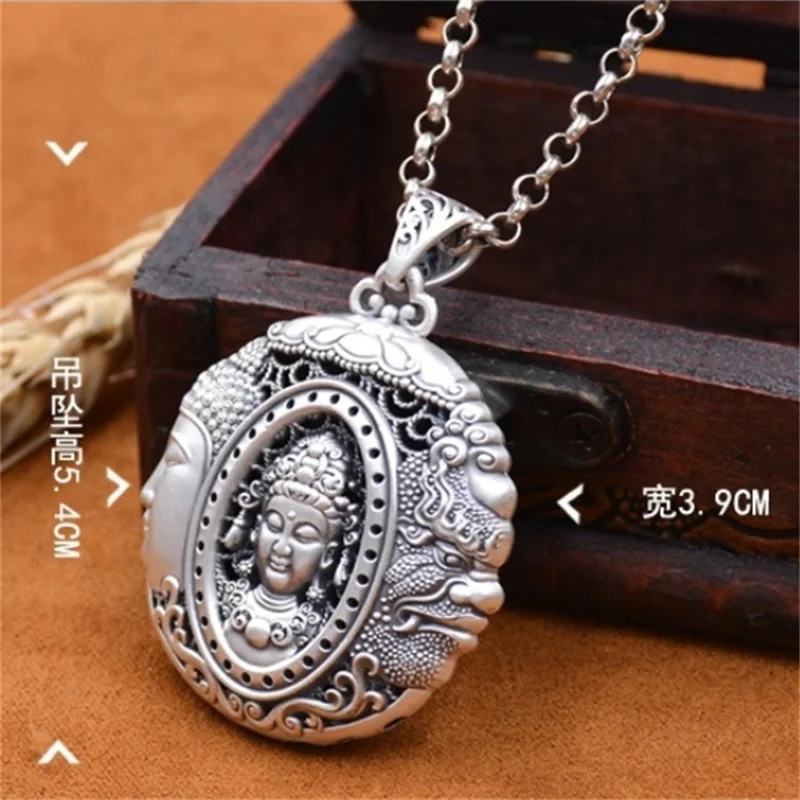 Retro Relief Demons Buddhas Pendant For Men Jewelry Blessing Amulet Necklace Male Female Choker Accessories