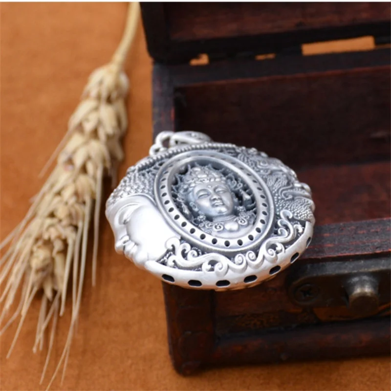 Retro Relief Demons Buddhas Pendant For Men Jewelry Blessing Amulet Necklace Male Female Choker Accessories