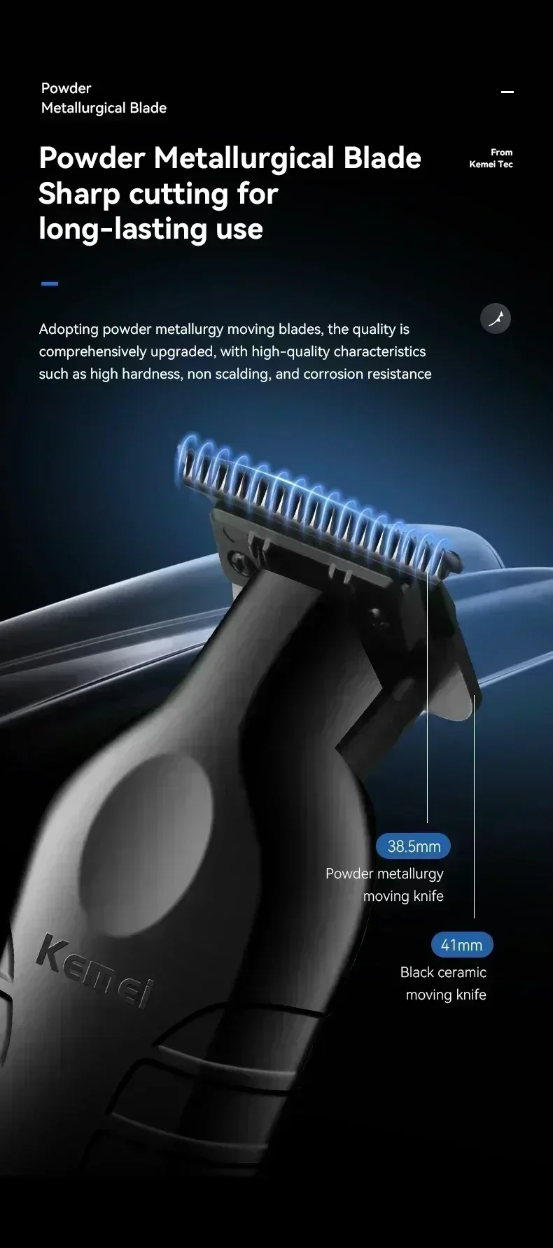 Kemei Professional Hair Clipper Kit Electric Shaver Male Hair Cutting Machine Machine Hair Clipper Kit for Men Electric Trimmer