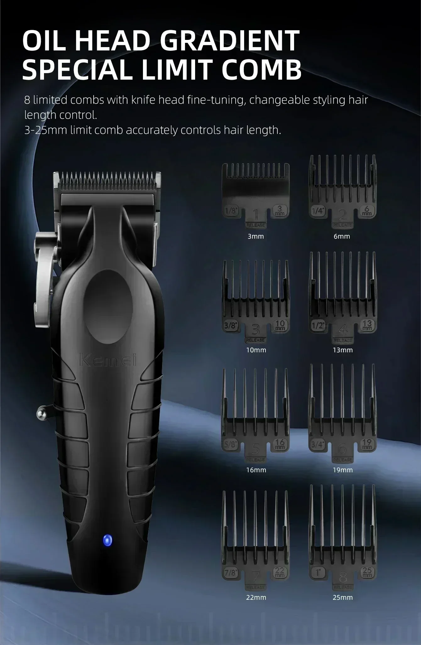 Kemei Professional Hair Clipper Kit Electric Shaver Male Hair Cutting Machine Machine Hair Clipper Kit for Men Electric Trimmer