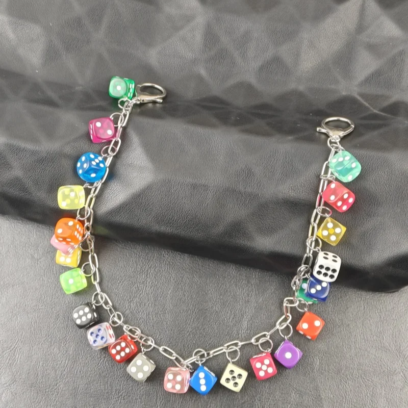 2026 New Model DIY Lucky Colorful Dice Pants Chain Fashionable Men And Women One's Waist Luxury Accessories Hip Hop Key Chain
