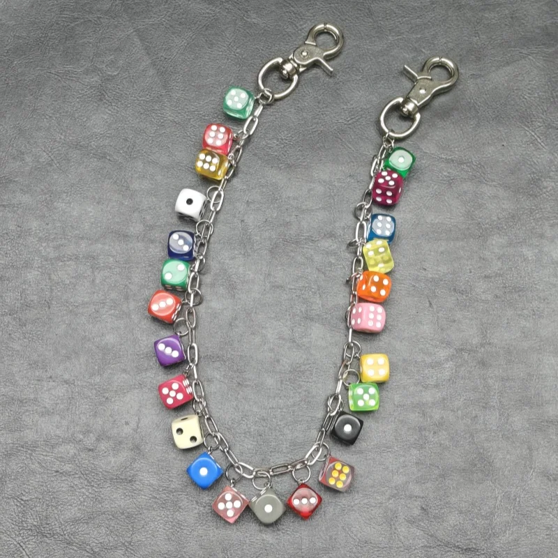 2026 New Model DIY Lucky Colorful Dice Pants Chain Fashionable Men And Women One's Waist Luxury Accessories Hip Hop Key Chain