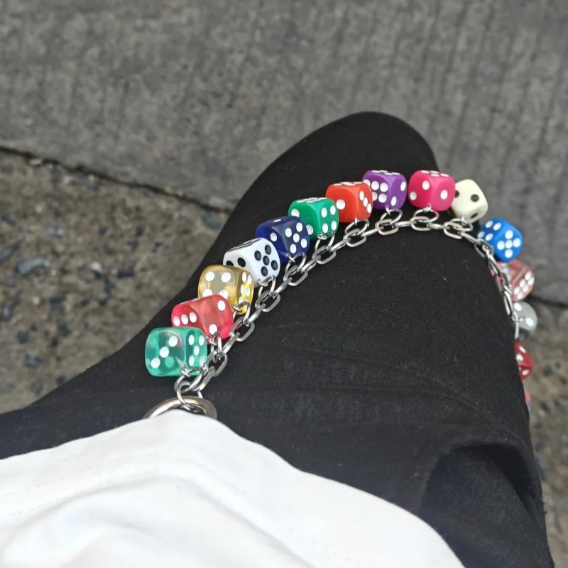 2026 New Model DIY Lucky Colorful Dice Pants Chain Fashionable Men And Women One's Waist Luxury Accessories Hip Hop Key Chain