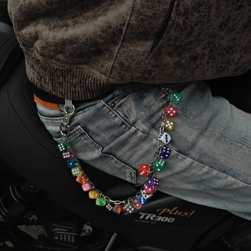2026 New Model DIY Lucky Colorful Dice Pants Chain Fashionable Men And Women One's Waist Luxury Accessories Hip Hop Key Chain