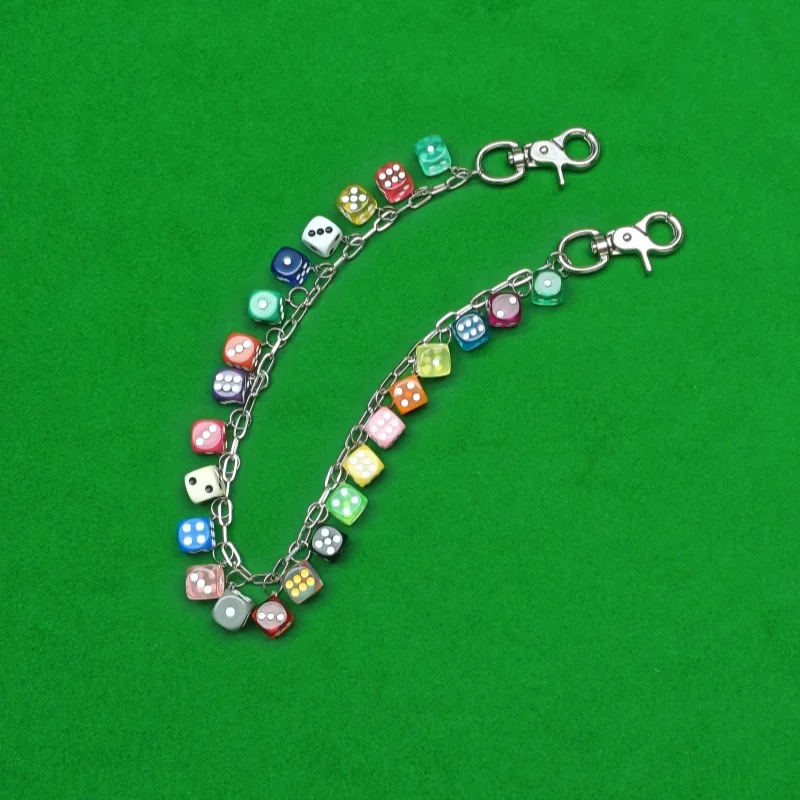 2026 New Model DIY Lucky Colorful Dice Pants Chain Fashionable Men And Women One's Waist Luxury Accessories Hip Hop Key Chain