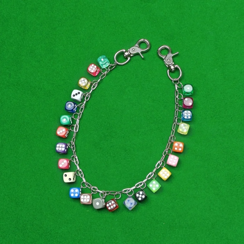 2026 New Model DIY Lucky Colorful Dice Pants Chain Fashionable Men And Women One's Waist Luxury Accessories Hip Hop Key Chain