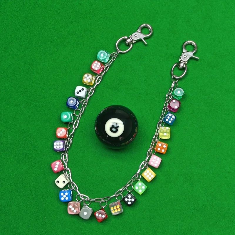 2026 New Model DIY Lucky Colorful Dice Pants Chain Fashionable Men And Women One's Waist Luxury Accessories Hip Hop Key Chain