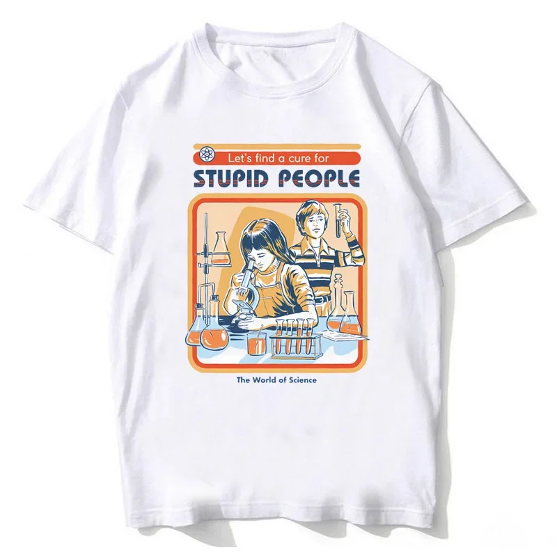 A Cure for Stupid People Clothing Male Breathable Tshirt Loose T-Shirts Harajuku Casual Short Sleeve Couple TEE