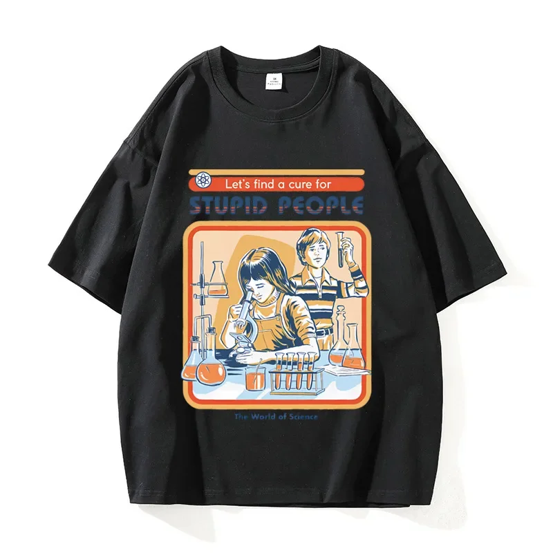 A Cure for Stupid People Clothing Male Breathable Tshirt Loose T-Shirts Harajuku Casual Short Sleeve Couple TEE
