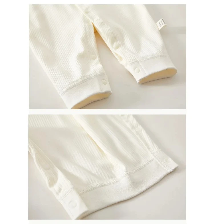 AYNIGIELL Baby Jumpsuit Spring and Autumn Sleepwear Pure Cotton Newborn Clothes 0-18 Months Newborn Boys and Girls Jumpsuit