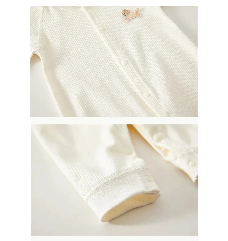 AYNIGIELL Baby Jumpsuit Spring and Autumn Sleepwear Pure Cotton Newborn Clothes 0-18 Months Newborn Boys and Girls Jumpsuit