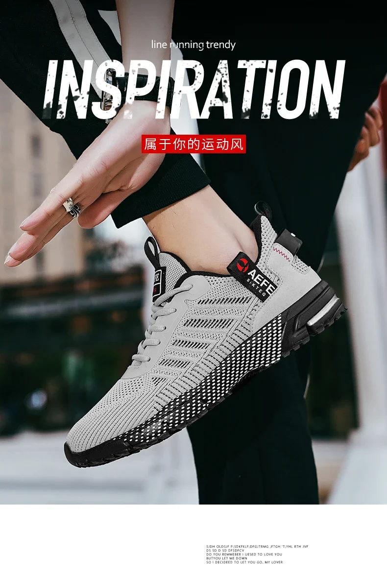 YRZL Men's Shoes Lightweight Running Shoes New Breathable Outdoor Sports Footwear Comfortable Athletic Training Sneakers for Men