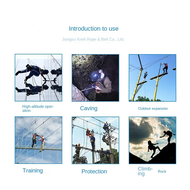 Aerial Work Safety Harness with Lanyard on Back Construction Protection High-altitude Rock Climbing Outdoor Harness Safe Rope
