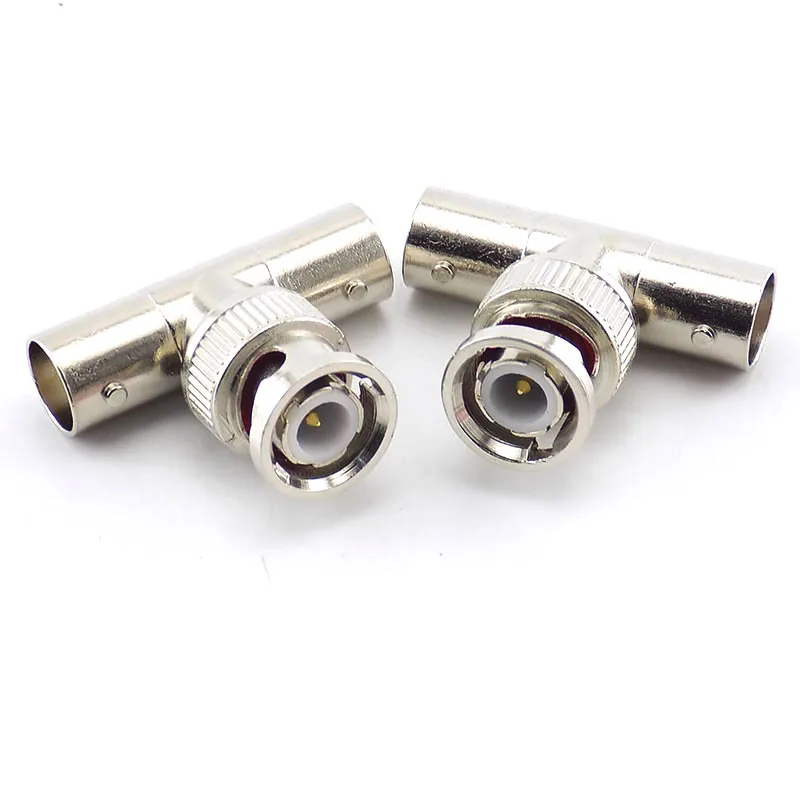 BNC Tee Monitor Coaxial Adaptor 1 In 2 BNC Male To 2 * BNC Female Video Connector Two Female To One Male T-adaptor