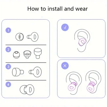 Concert Ear Plugs, High Fidelity Noise Cancelling Silicone Ear Plugs, Reusable Ear Plugs for Musicians, , Focus and Sleep
