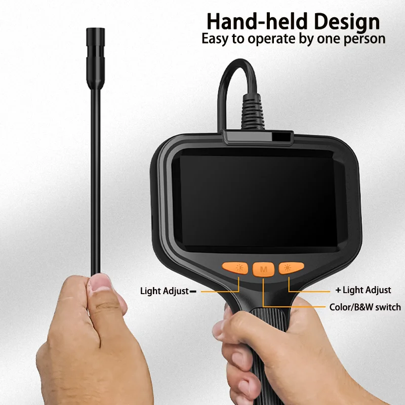 4.3" IPS Handheld Endoscope With Camera Industrial Borescope Waterproof Camera Split Design For Car Plumbing Engine