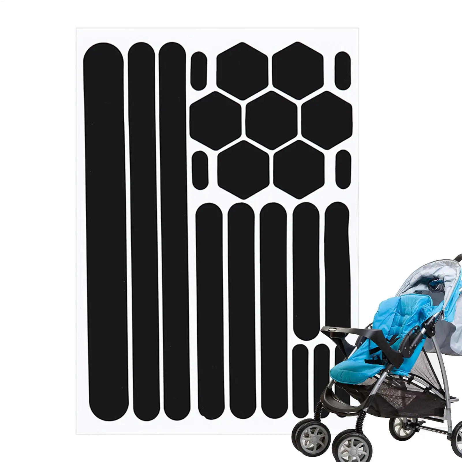 Black Motorcycle Helmet Reflective Stickers Self-adhesive Reflective Tape For Bike Scooter Cycling Helmet Accessories