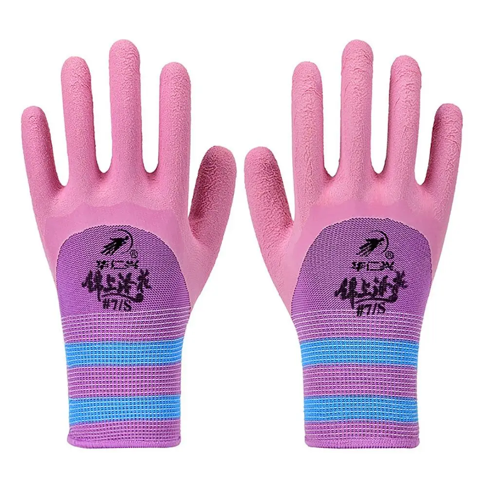Latex Working Gloves Tool 15 Needles Pink Rubber Coated Glove Breathable Flexible Protective Mittens Female