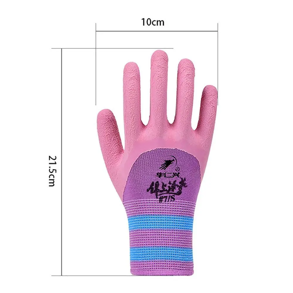 Latex Working Gloves Tool 15 Needles Pink Rubber Coated Glove Breathable Flexible Protective Mittens Female