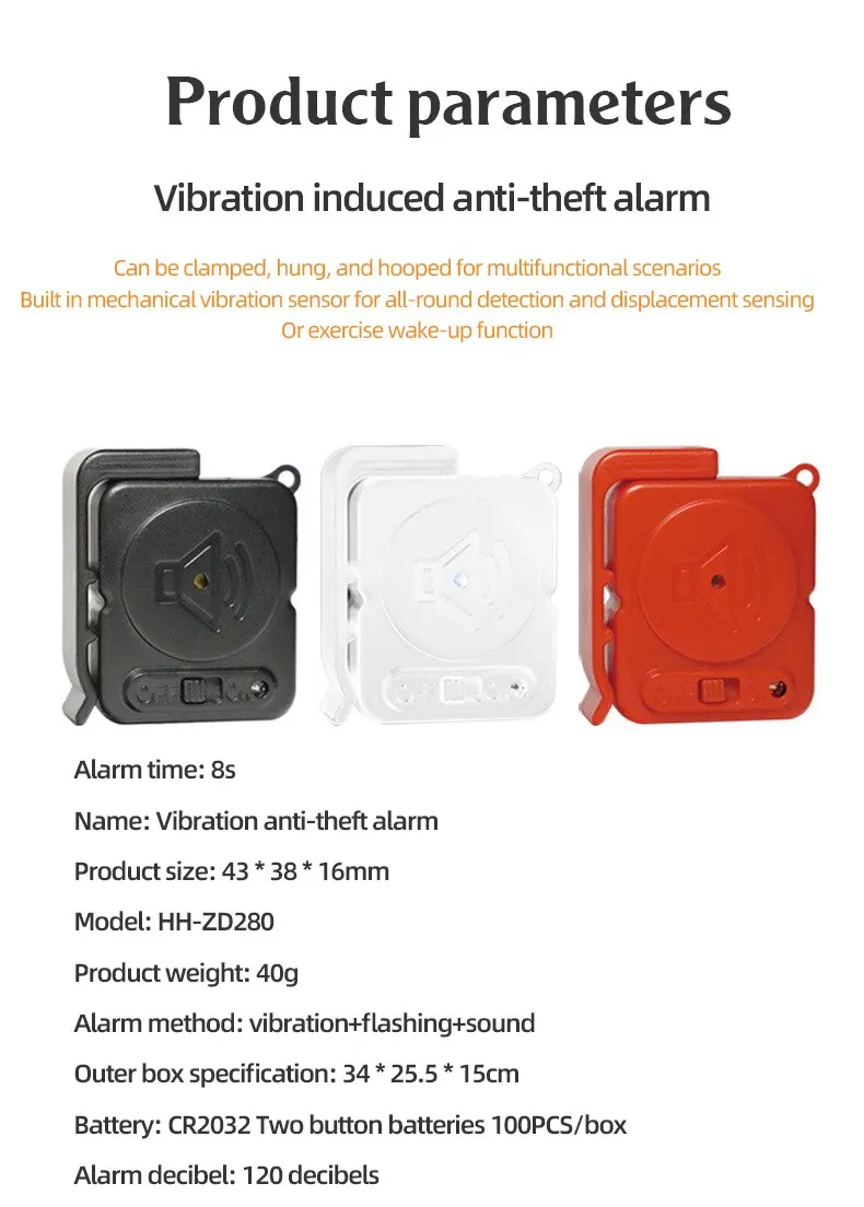 KERUI Wireless Vibration Alarm Sensors 120dB Ultra-Slim Detector Anti-theft Burglar Alarm for Home Window Door Bike Bag Security