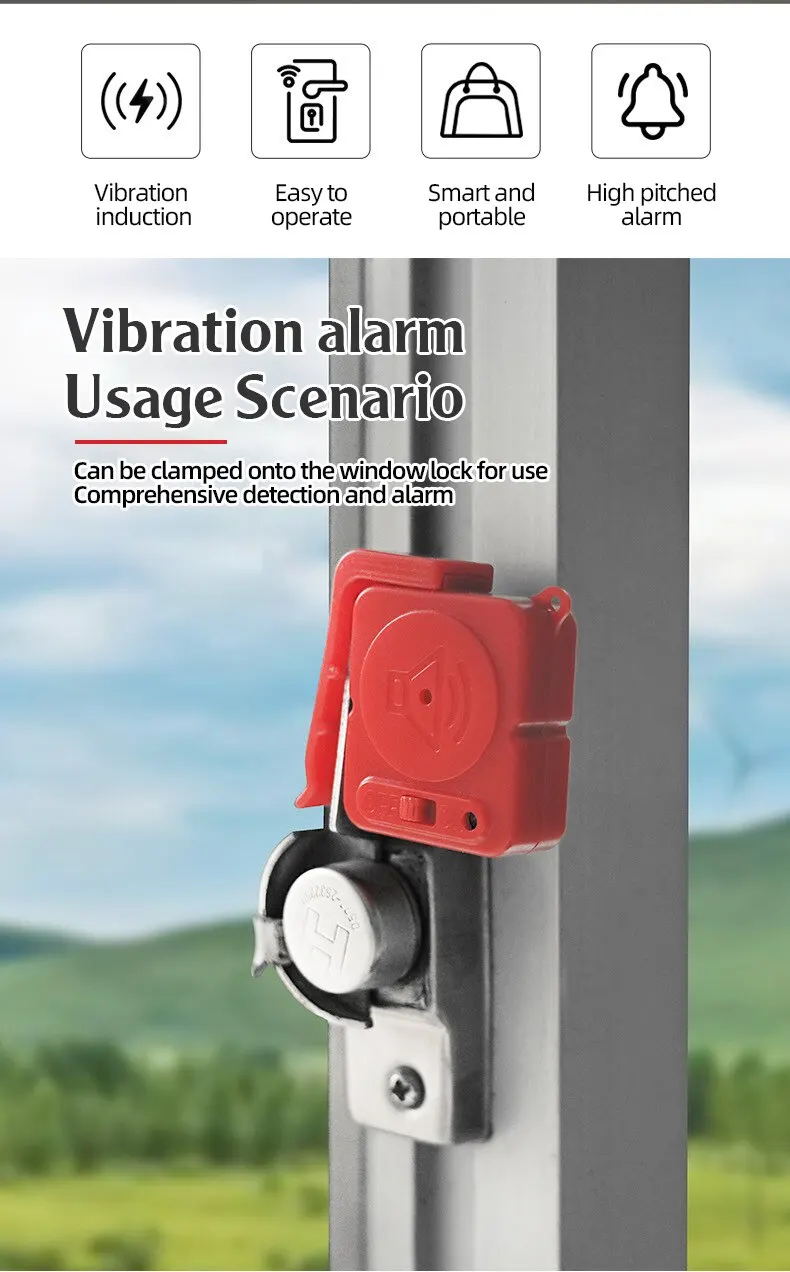 KERUI Wireless Vibration Alarm Sensors 120dB Ultra-Slim Detector Anti-theft Burglar Alarm for Home Window Door Bike Bag Security