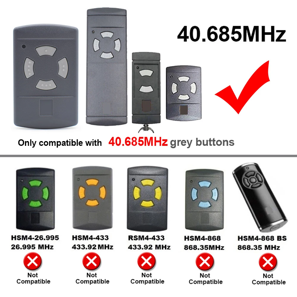 40 685 MHz HSM2 HSM4 HSE2 Garage Door Remote Control 40MHz Gate Command Opener