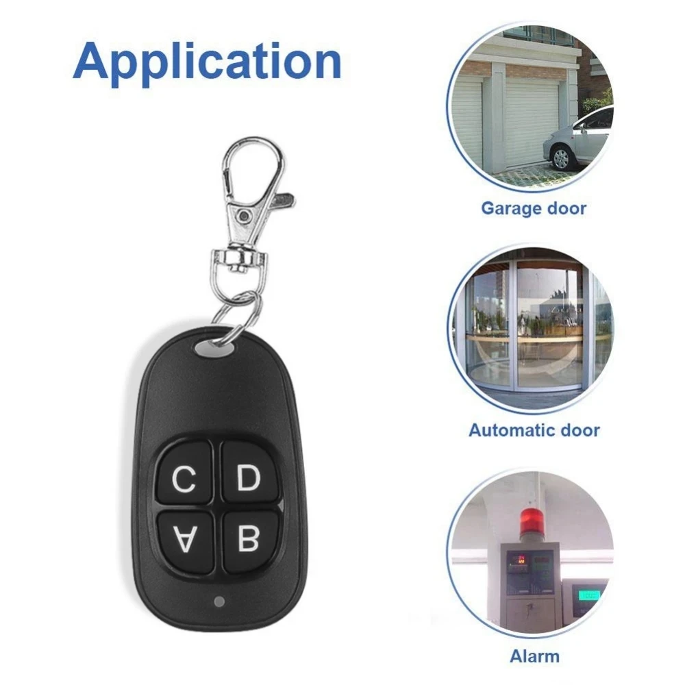 433MHz Garage Door Remote Control 4 Keys Copy Universal Remote Control Cloning Electric Gate Remote Controller Duplicator Key
