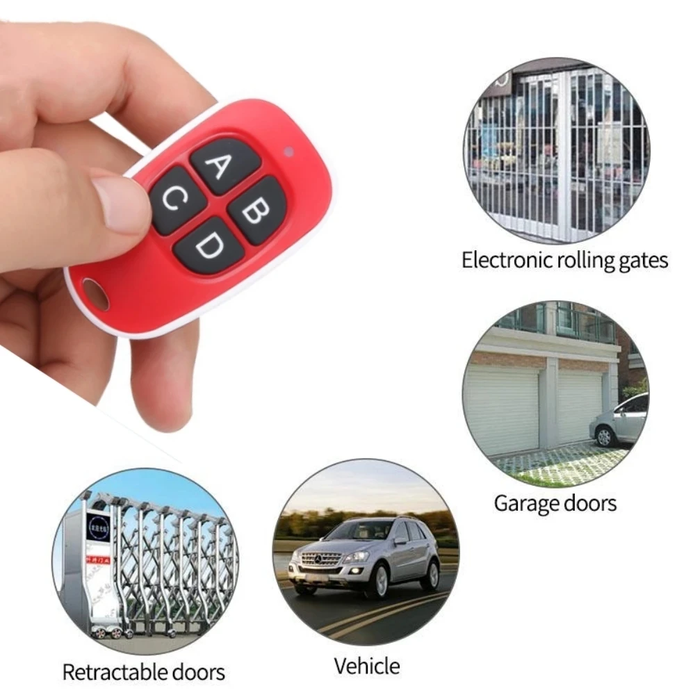433MHz Garage Door Remote Control 4 Keys Copy Universal Remote Control Cloning Electric Gate Remote Controller Duplicator Key