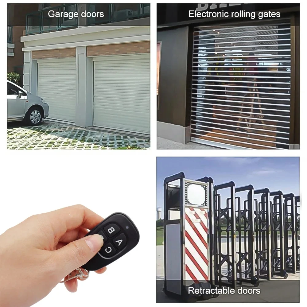 433MHz Garage Door Remote Control 4 Keys Copy Universal Remote Control Cloning Electric Gate Remote Controller Duplicator Key