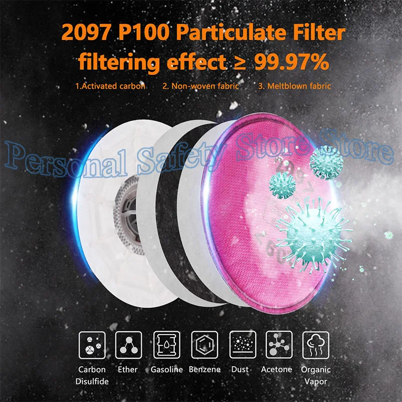 Lots of Painting Spray Industry Dustproof 2091/2097 Particulate Filter P100 for 6800 7502 6200 FF402 Series Respirator Dust Mask