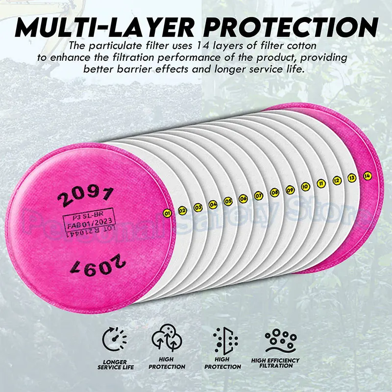 Lots of Painting Spray Industry Dustproof 2091/2097 Particulate Filter P100 for 6800 7502 6200 FF402 Series Respirator Dust Mask
