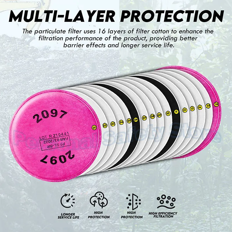 Lots of Painting Spray Industry Dustproof 2091/2097 Particulate Filter P100 for 6800 7502 6200 FF402 Series Respirator Dust Mask