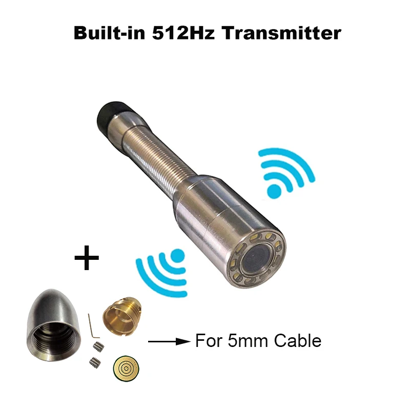 512Hz Transmitter IP68 304 23mm Camera Head Waterproof Industrial Pipe Drain Sewer Inspection Endoscope Camera Accessory