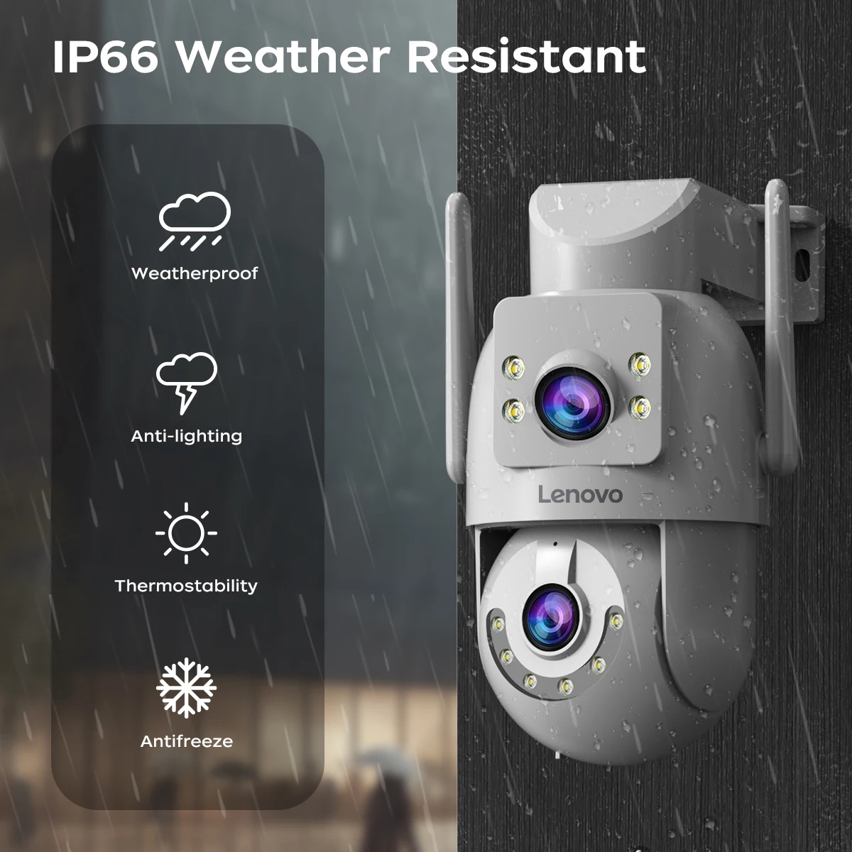 Lenovo 10MP HD Wifi PTZ Camera Outdoor 5MP Dual Lens Dual Screen Auto Tracking Security IP Camera CCTV Audio Video Surveillance