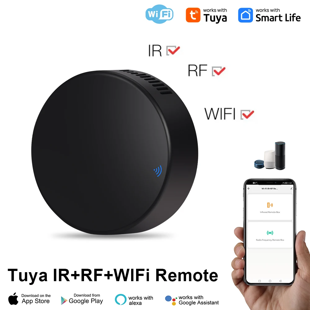 Tuya WiFi RF IR Remote Control 433MHz/315MHz For Smart Home Via Smart Life for Air Conditioner ALL TV Support Alexa, Google Home