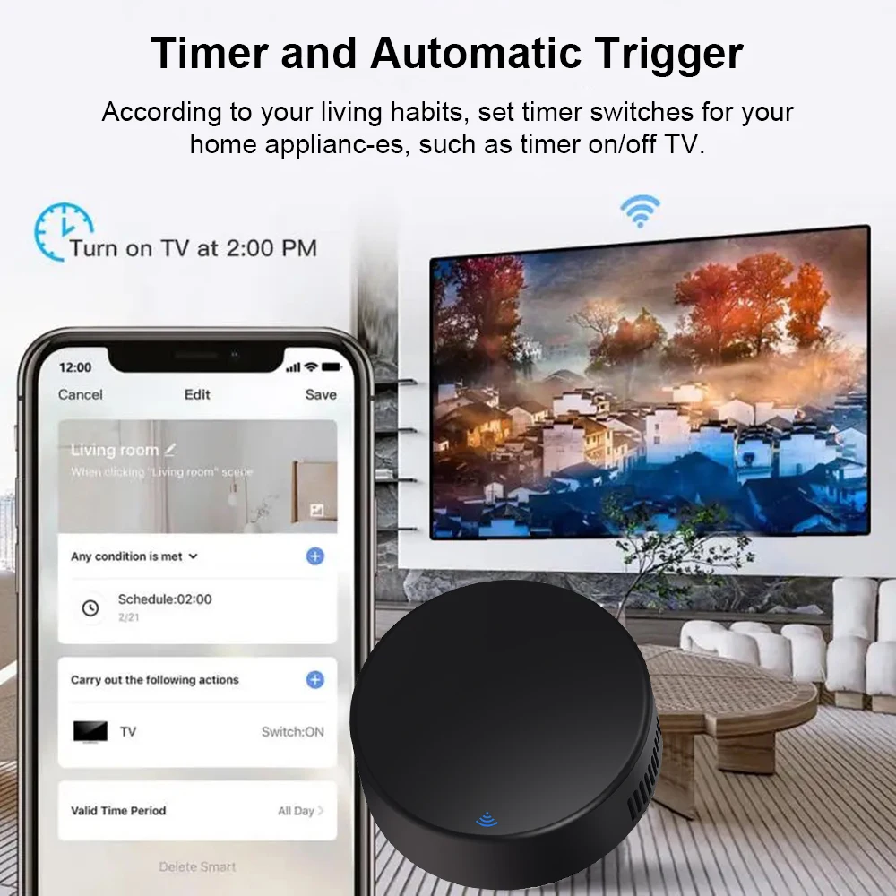 Tuya WiFi RF IR Remote Control 433MHz/315MHz For Smart Home Via Smart Life for Air Conditioner ALL TV Support Alexa, Google Home