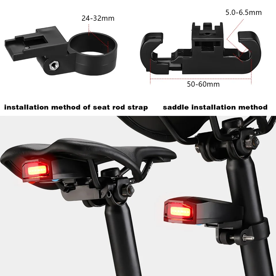 Waterproof Wireless Bike Alarm Bicycle Rear Light Anti-theft Alarm USB Charge Remote Control LED Taillight Bike Finder