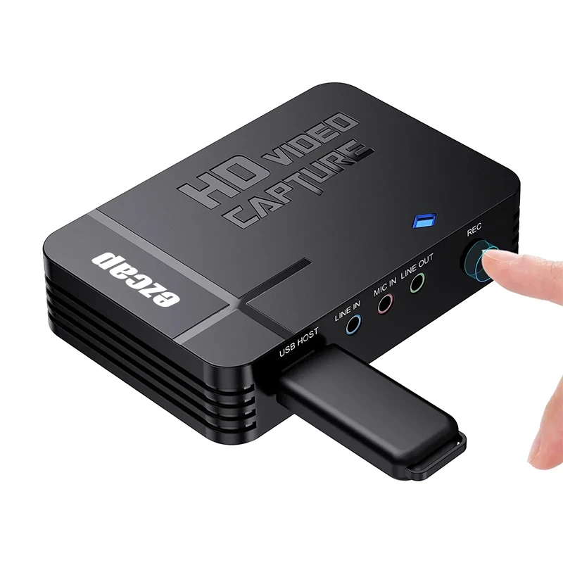 Ezcap288Q HDMI AV Video Capture Card 1080P 60Hz Recording Game Recorder One Key Record To USB U Flash Disk Mic Line in 4K60Hz In