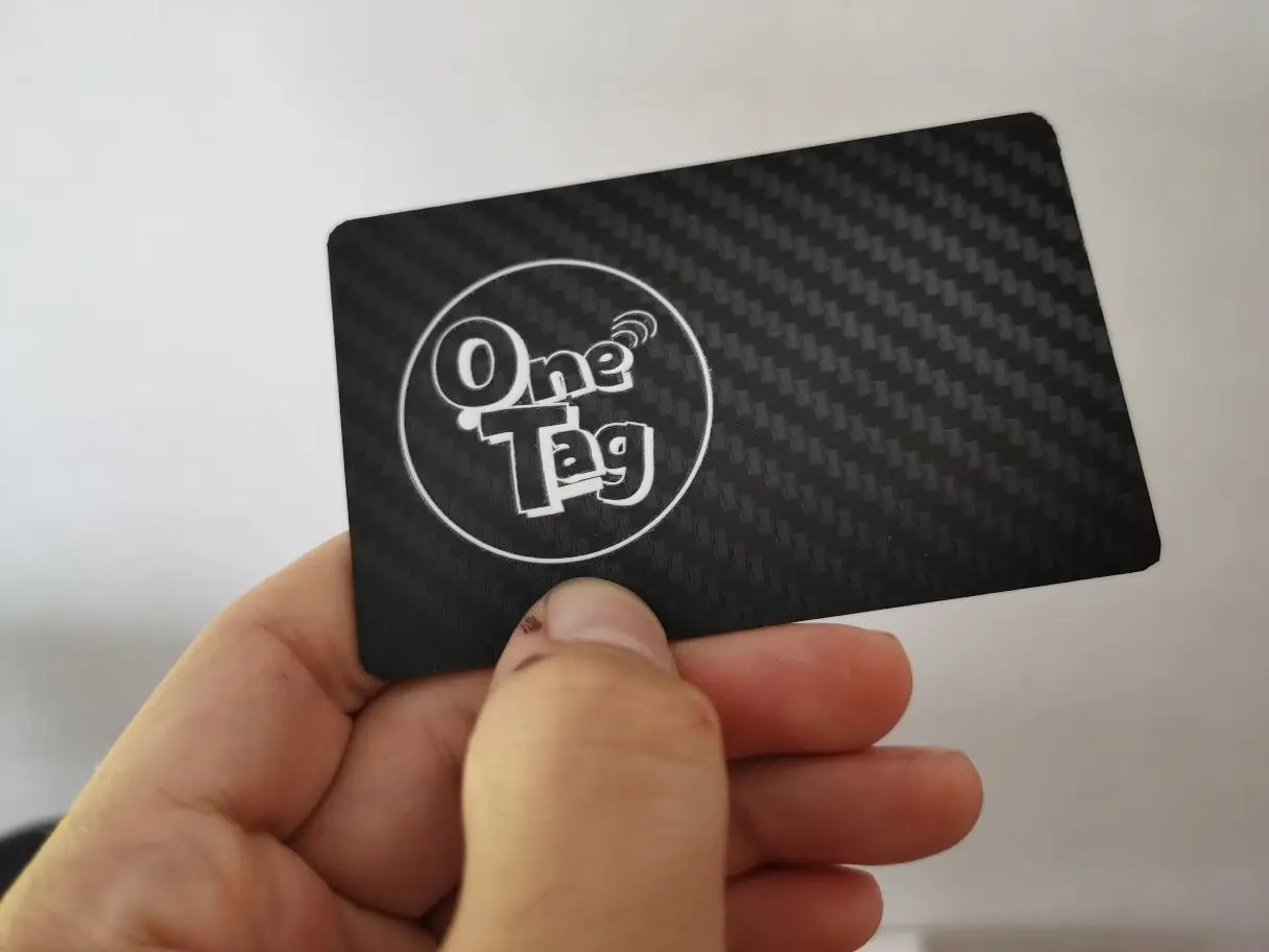 1Piece NFC Carbon Fiber Smart NFC Card NFC Business Card Fast Reading Ntag 215 Blank NFC Card Digital Business Card Social Share