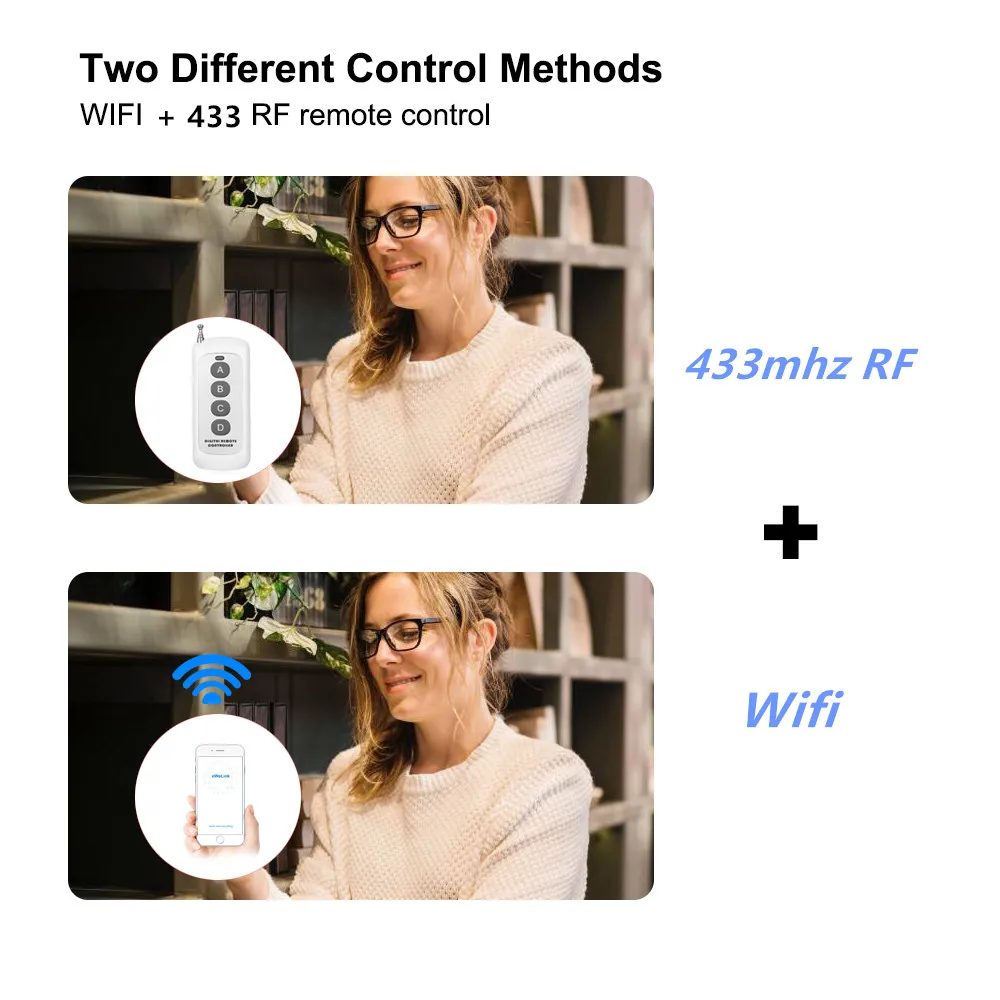 1CH RF Smart Switch 12V 24V 220V AC DC WIFI Ewelink Remote Control Garage Door Opener Switch 10A Relay Self-locking inching