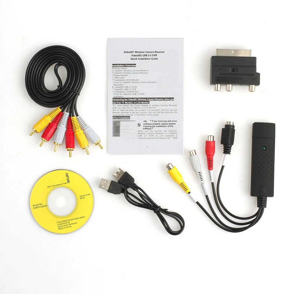 USB2.0 VHS To DVD Converter Convert Analog Video To Digital Format Audio Video DVD VHS Record Capture Card Quality PC Adapter