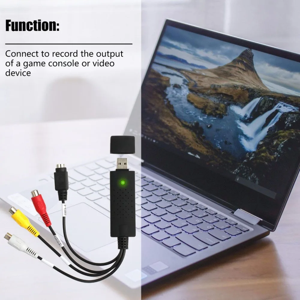USB2.0 VHS To DVD Converter Convert Analog Video To Digital Format Audio Video DVD VHS Record Capture Card Quality PC Adapter