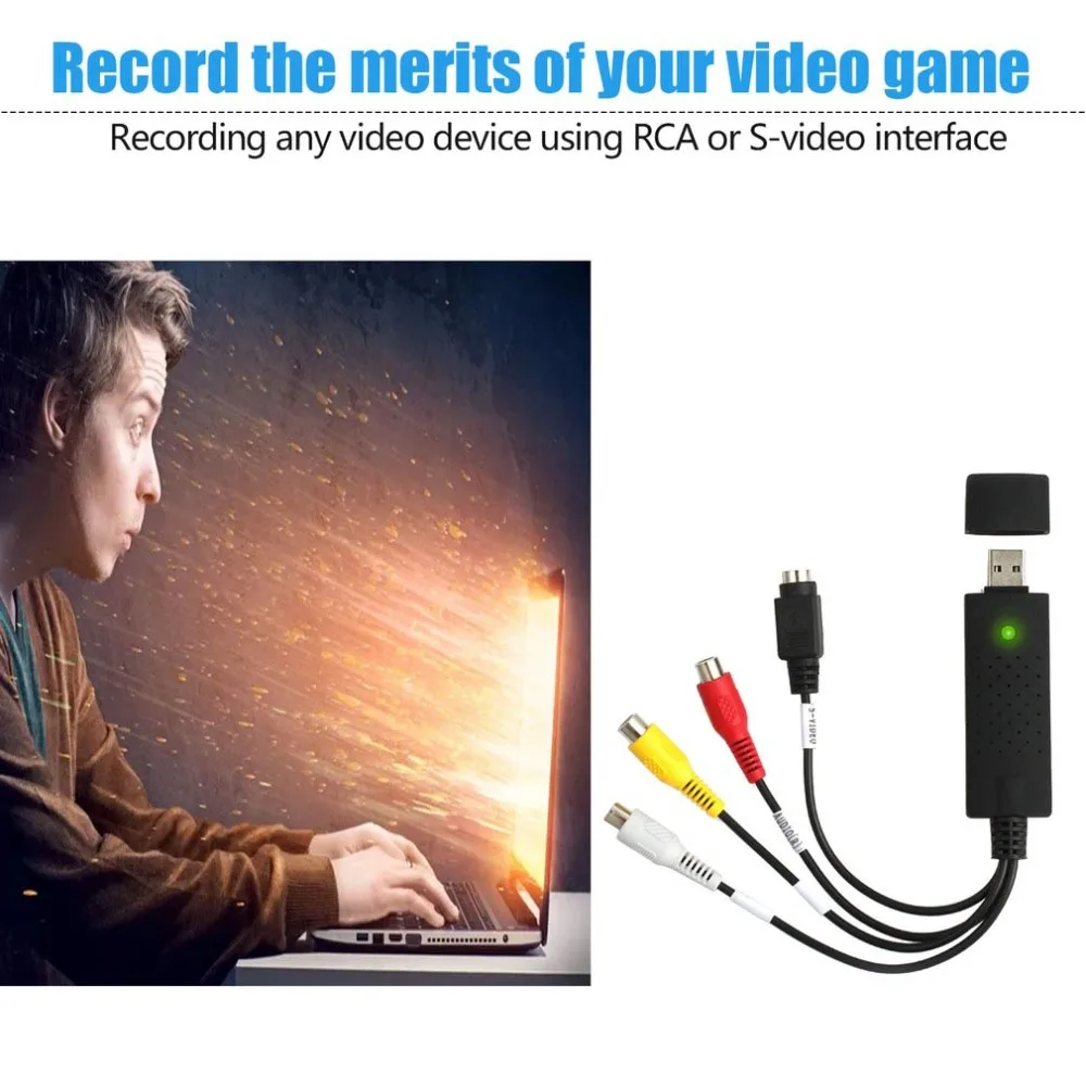 USB2.0 VHS To DVD Converter Convert Analog Video To Digital Format Audio Video DVD VHS Record Capture Card Quality PC Adapter