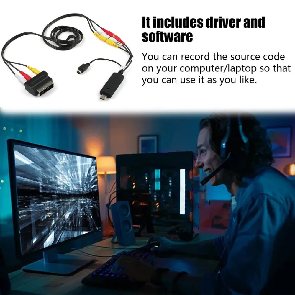 USB2.0 VHS To DVD Converter Convert Analog Video To Digital Format Audio Video DVD VHS Record Capture Card Quality PC Adapter