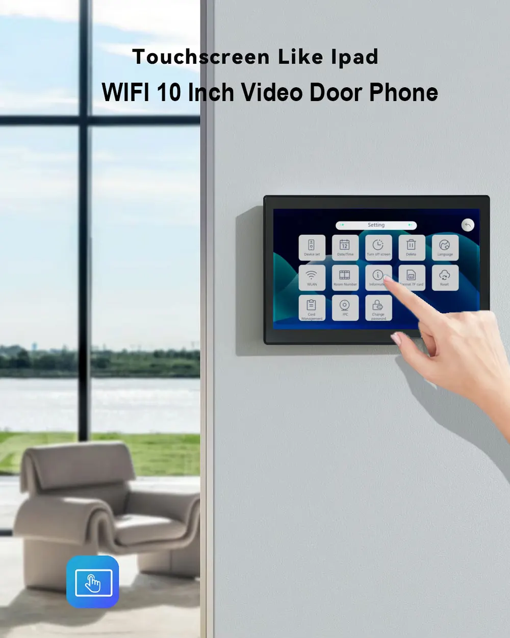 10" Touch Monitor Video Doorbell Door 2 Wires Smart Home Tuya Wifi 1080P Video Intercom Video Door Phone Camera Security System