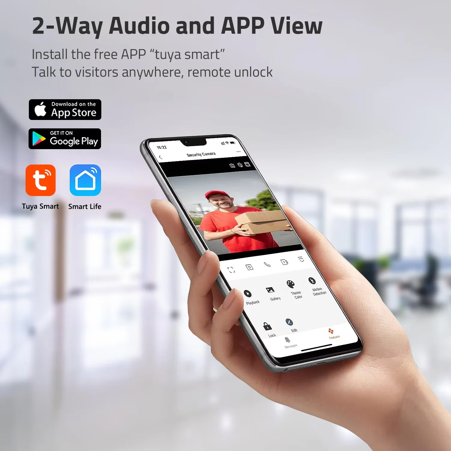 10" Touch Monitor Video Doorbell Door 2 Wires Smart Home Tuya Wifi 1080P Video Intercom Video Door Phone Camera Security System