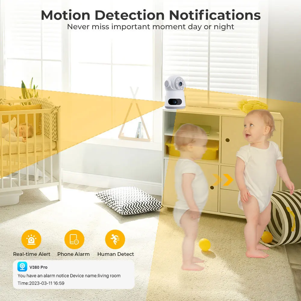 4G Camera With Sim Card 8MP 4K Dual Lens Dual Screen Two-Way Audio Indoor Baby Monitor IP Camera CCTV Surveillance Home Security