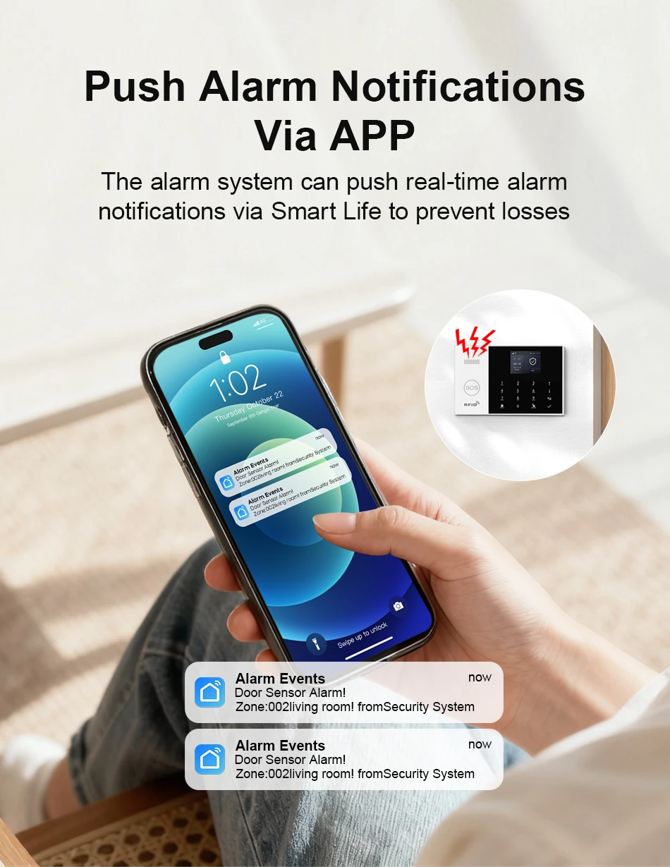 PGST 4G 2G GSM WiFi Alarm System House Home Security Protection Alarm System Kit Door Sensor Works with Tuya Smart Life Alexa