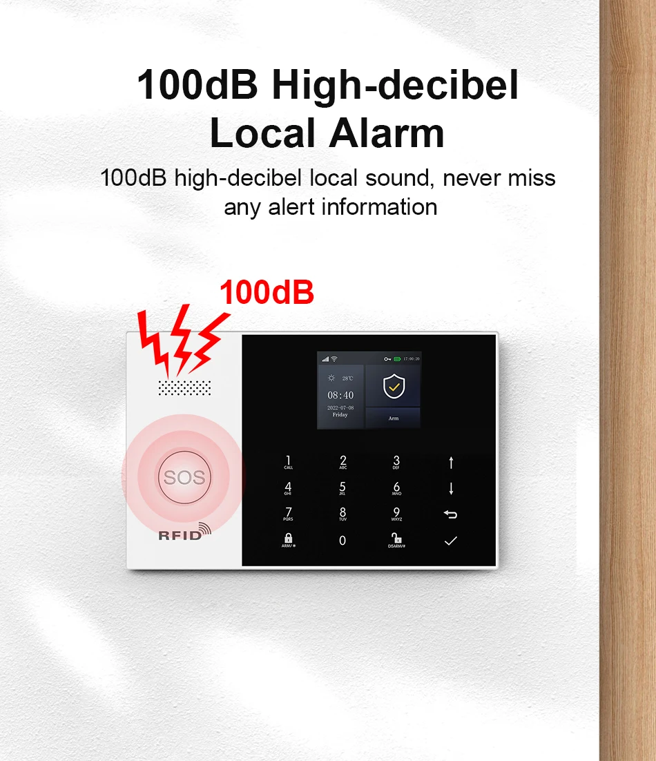 PGST 4G 2G GSM WiFi Alarm System House Home Security Protection Alarm System Kit Door Sensor Works with Tuya Smart Life Alexa