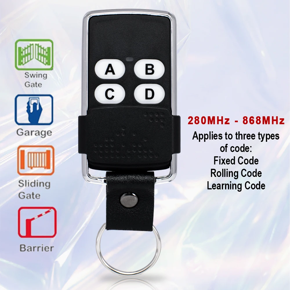 2025 New Universal Garage Door Remote Control 280MHz-868MHz Multi-Frequency Duplicator Clone 433.92MHz Rolling Code Gate Key Fob